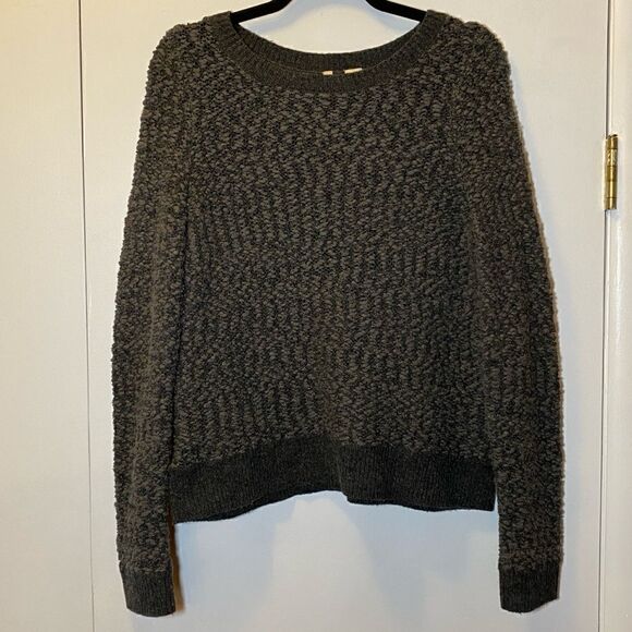 ANTHROPOLOGIE MOTH Crew Neck Pullover Sweater Charcoal Gray Women’s Size Medium - Picture 1 of 5
